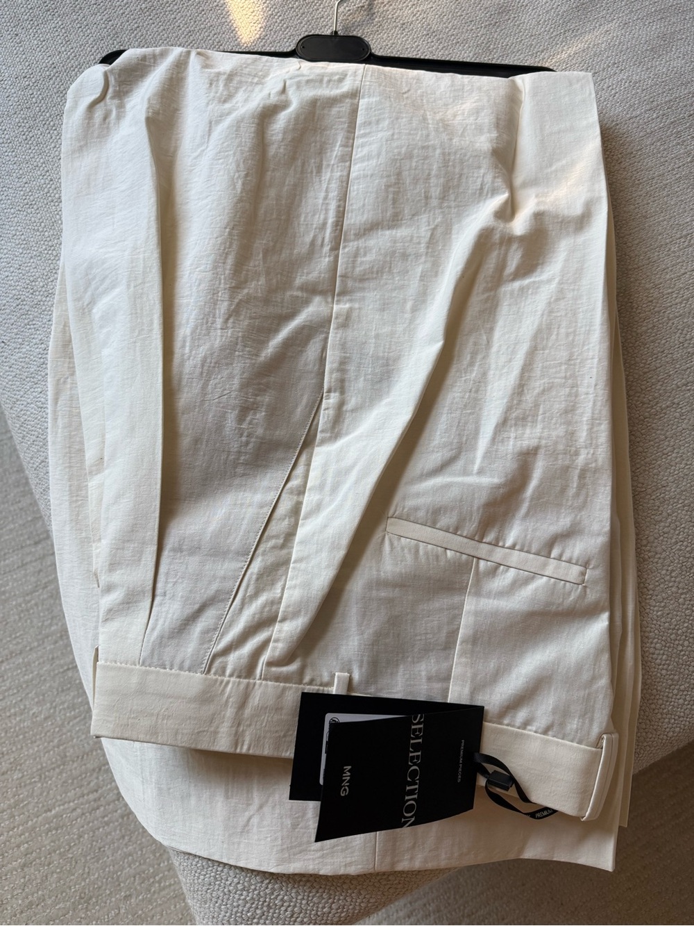Mango Wide-Leg High-Waist Cream Trousers - Picture 7 of 9